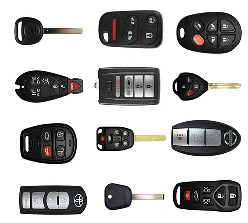assorted car key, fobs and remotes